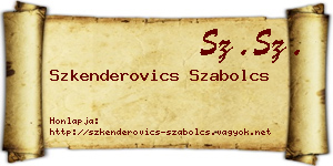 Szkenderovics Szabolcs névjegykártya